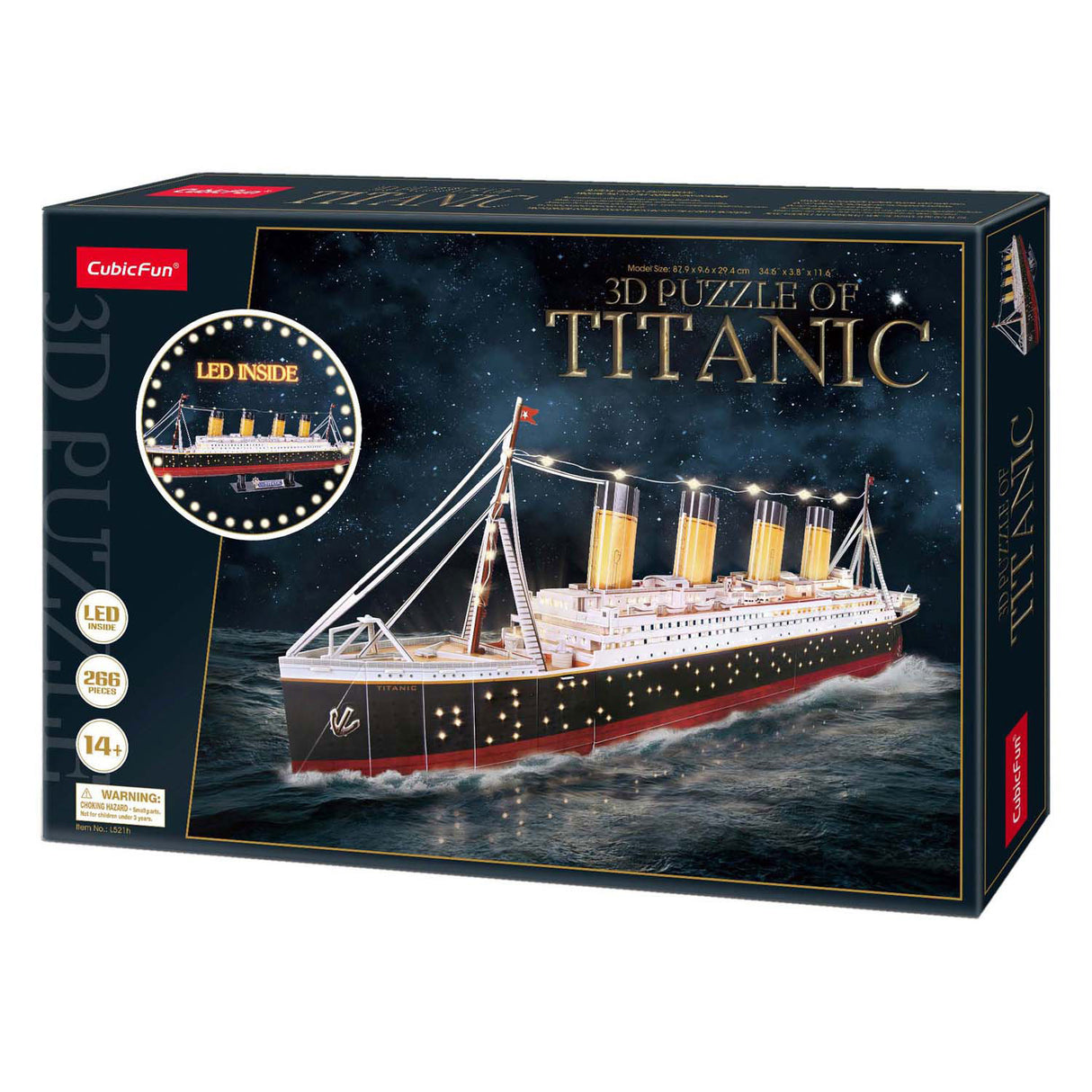 Cubic fun 3d puzzel titanic met led verlichting