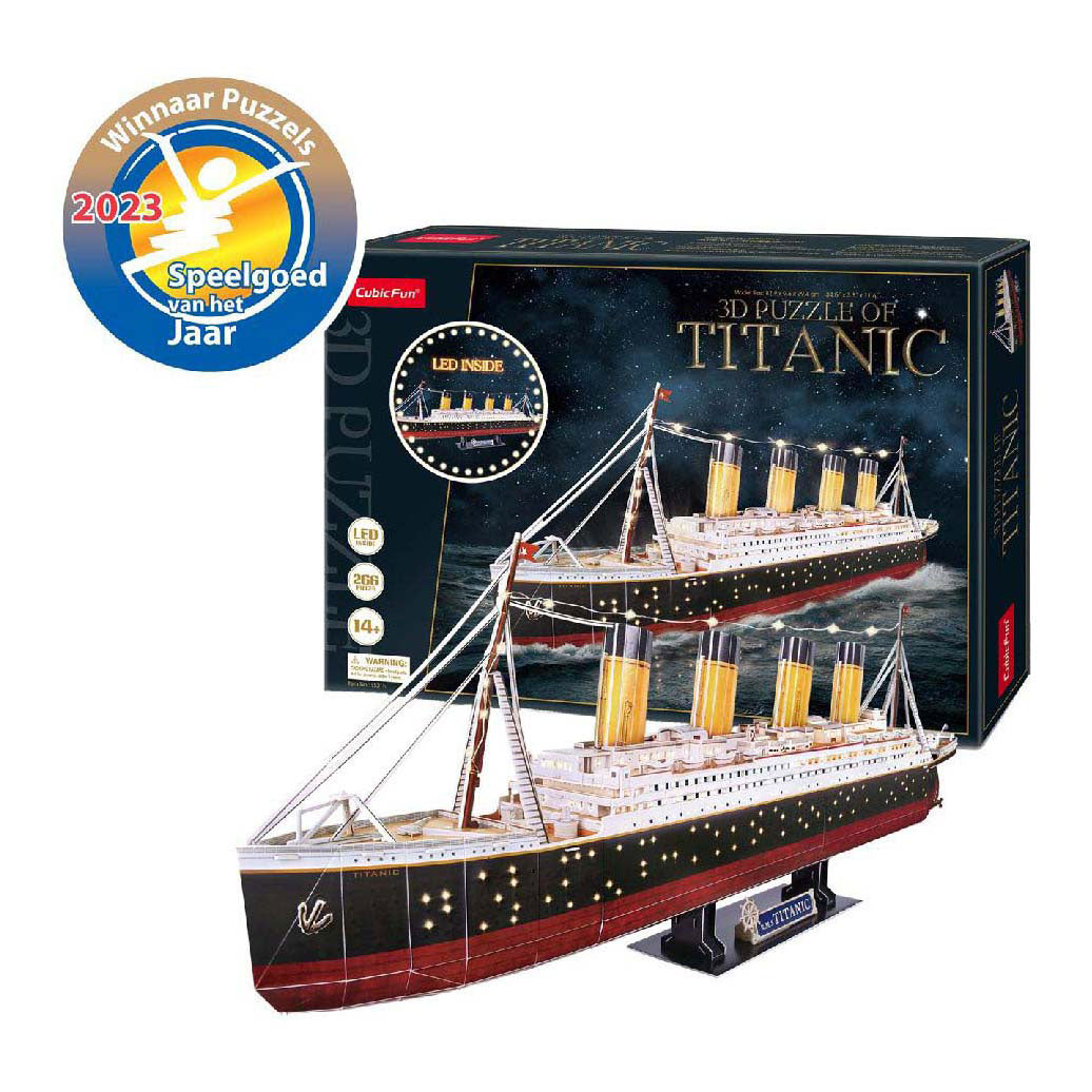 Cubic fun 3d puzzel titanic met led verlichting