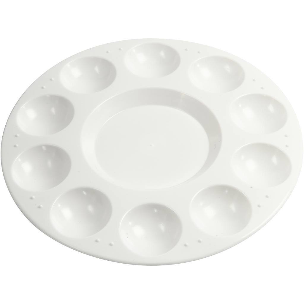 Creativ company palet, rond palet met 11 vakken, d 17 cm, wit, 1 stuk