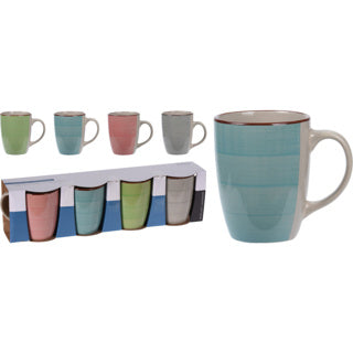 Beker aardewerk set 4sts 270ml