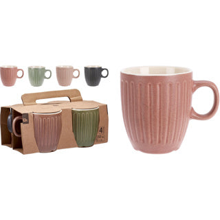 No brand beker aardewerk 150ml set 4sts