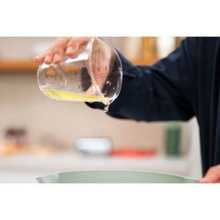Glas maatbeker 500ml met deksel nordic sage