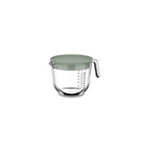 Glas maatbeker 1l met deksel nordic sage