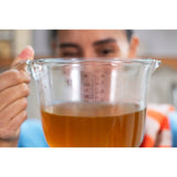 Glas maatbeker 1l met deksel nordic sage