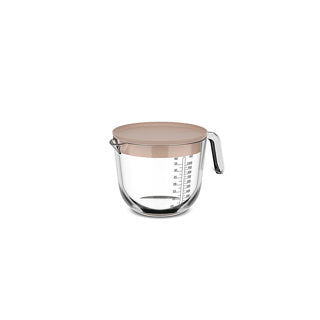 Glas maatbeker 1l met dekselkrijt