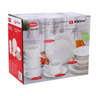 Alpina ontbijtset 16-delig wit
