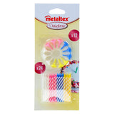 Metaltex taartkaarsen 24 stuks en 12 houders