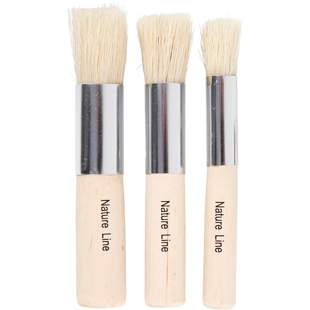 Creativ company tamponeerkwasten, l: 10 cm, b: 11-17 mm, d 11+14+17 mm, rond, 3 stuk 1 doos