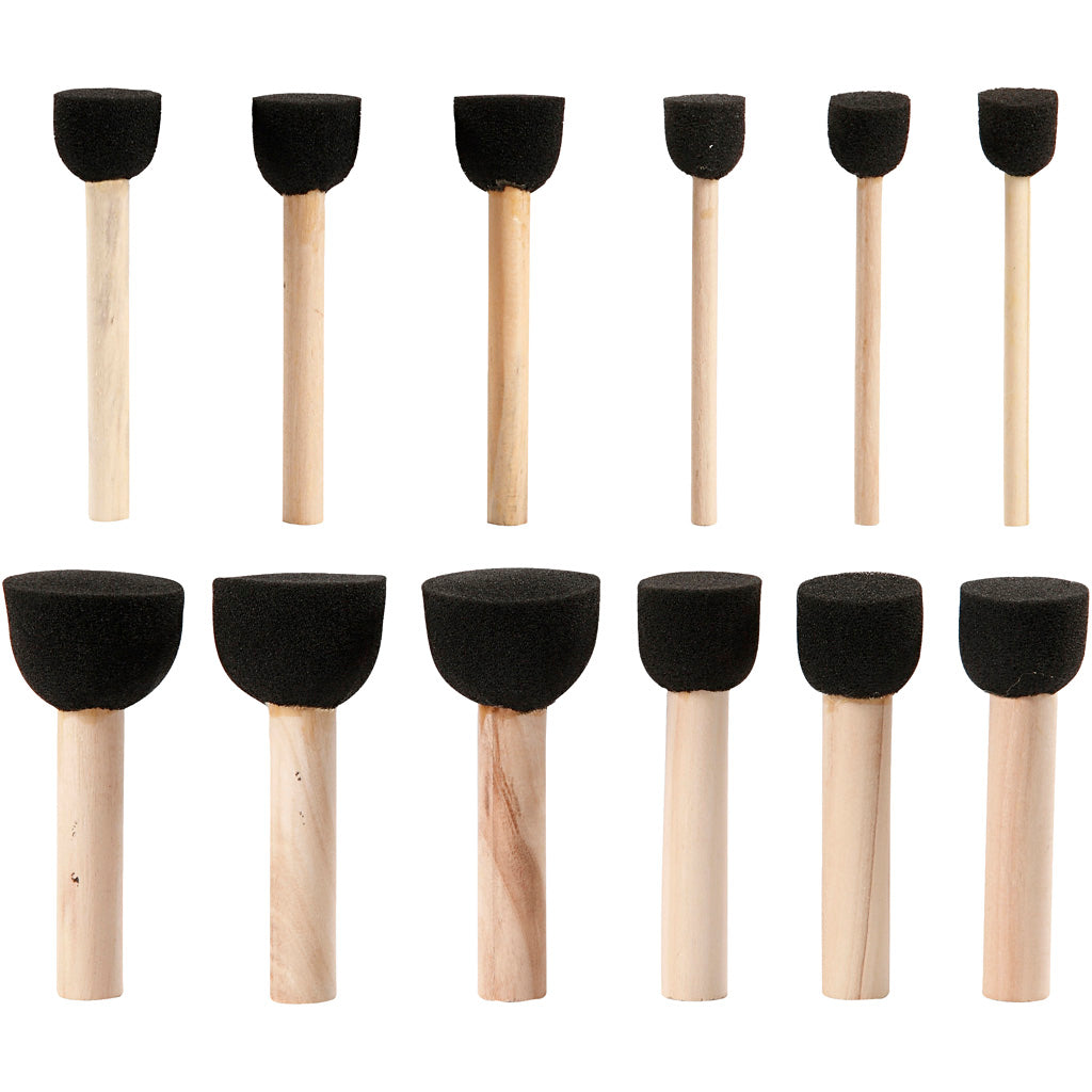 Creativ company foam tamponeerstokjes, l: 9-10 cm, d 13+20+25+35 mm, 12 stuk 1 doos