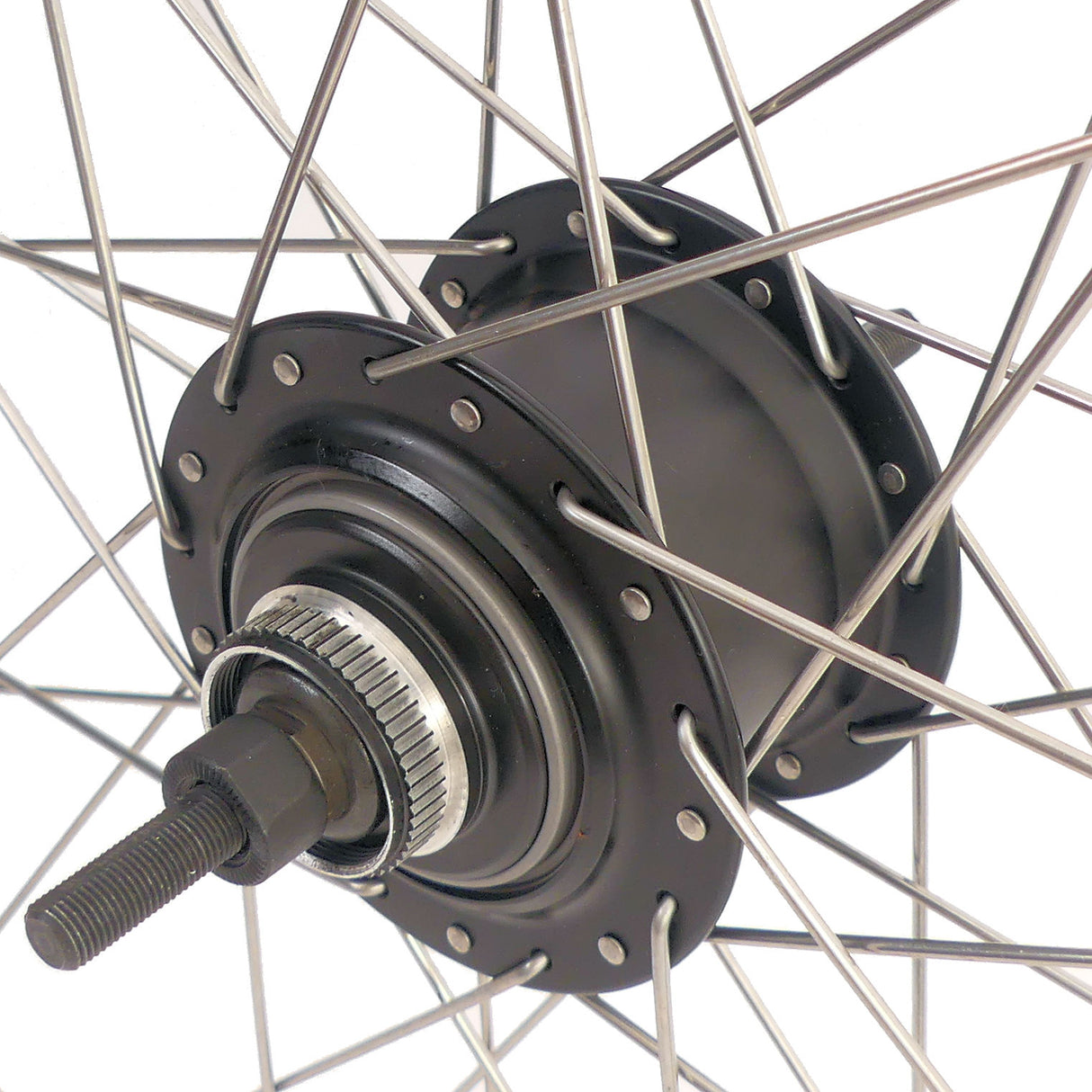 Shimano achterwiel 28 inch nexus 8 naaf (zwart) - zac19 velg (zwart) met rvs spaken - voor schijfrem