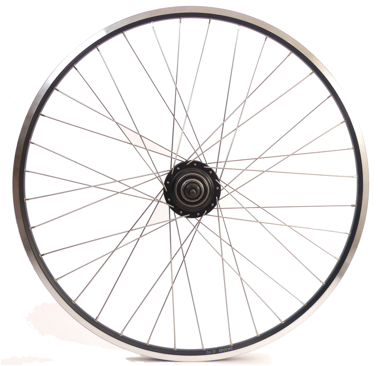 Shimano achterwiel 28 inch nexus 8 naaf (zwart) - zac19 velg (zwart) met rvs spaken - voor schijfrem