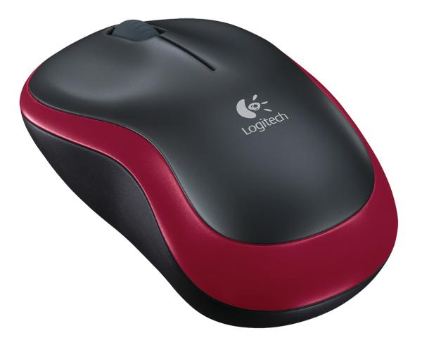 Logitech m185 wireless optical mouse red [rf 2.4ghz, 1000 dpi, 3-button, aa, 10m]