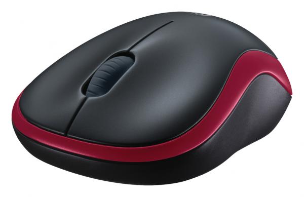 Logitech m185 wireless optical mouse red [rf 2.4ghz, 1000 dpi, 3-button, aa, 10m]