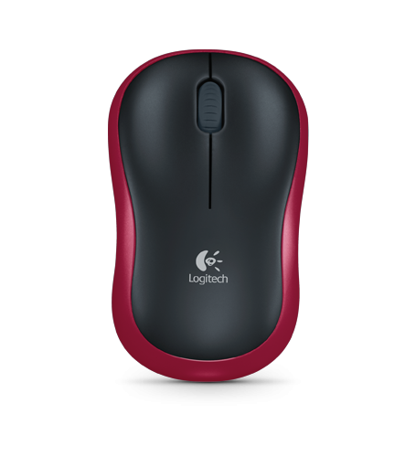Logitech m185 wireless optical mouse red [rf 2.4ghz, 1000 dpi, 3-button, aa, 10m]