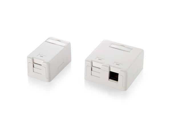 Equip 125121 surface mounted keystone box for 1 keystone jack, white