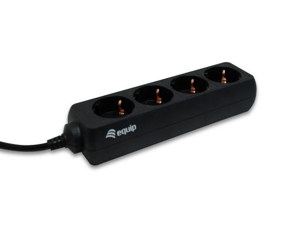 Equip 333281 power strip iec connector with 4 x schuko socket, type f, 100 - 240 v, 50 - 60, 1.1m