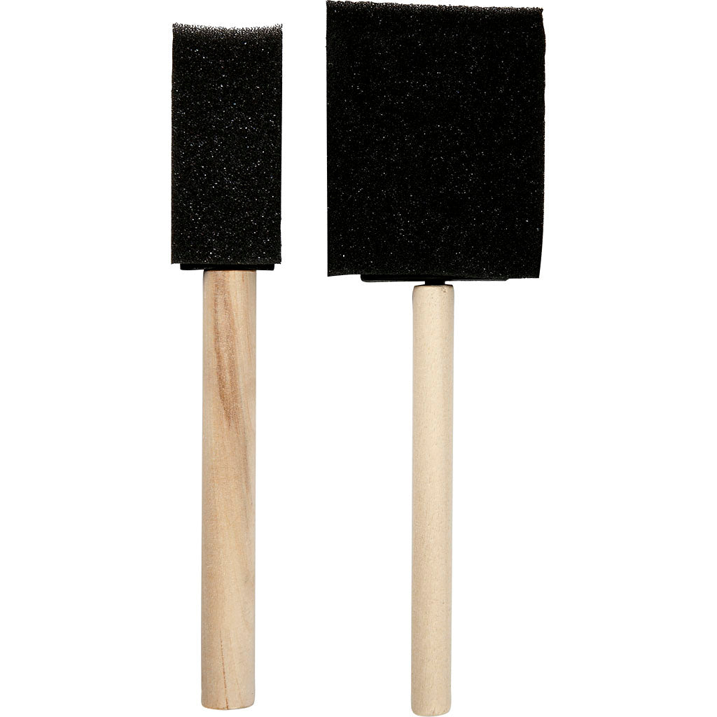 Creativ company schuimpenselen, l: 15,5-16 cm, b: 25+50 mm, 2 stuk 1 doos
