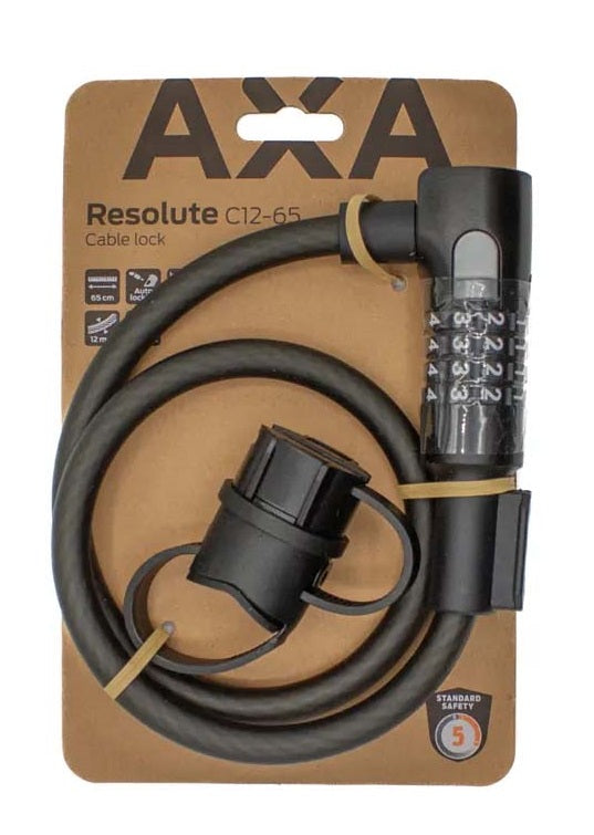 Axa kabelslot resolute c12-65 code - zwart
