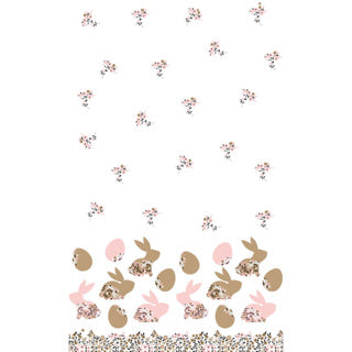 Duni paas tafellaken blooming bunnies 138x220 cm