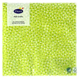 Duni servetten playful dots kiwi 33x33 cm