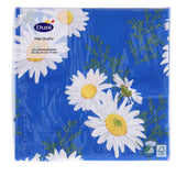 Duni servetten daisy blue 33x33 cm
