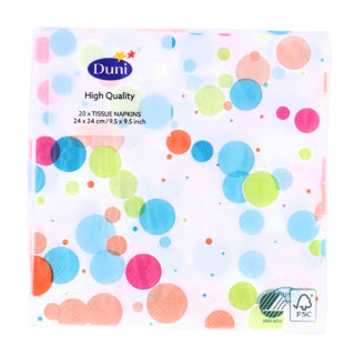 Duni servetten festive bubbles multi 24x24 cm
