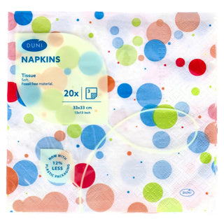 Duni servetten festive bubbles multi 33x33 cm