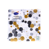 Duni servetten festive bubbles black 24x24 cm