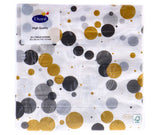 Duni servetten festive bubbles black 33x33 cm