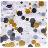 Duni servetten festive bubbles black 33x33 cm