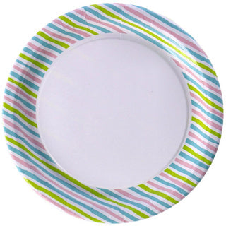 Duni borden stripes multi 22 cm 10 stuks