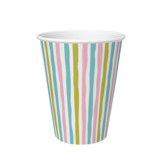 Duni bekers stripes multi 24 cl 10 stuks