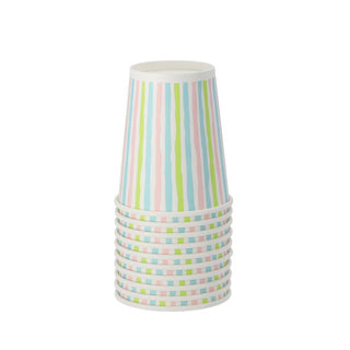 Duni bekers stripes multi 24 cl 10 stuks