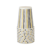 Duni bekers stripes black gold 24 cl 10 stuks
