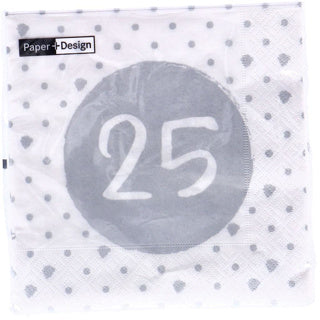 Duni servetten 25th birthday 33x33 cm