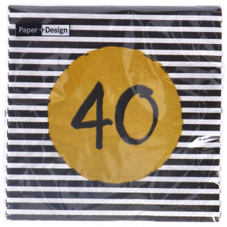 Servetten 40th birthday 33x33 cm