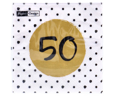 Servetten 50th birthday 33x33 cm