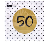 Servetten 50th birthday 33x33 cm