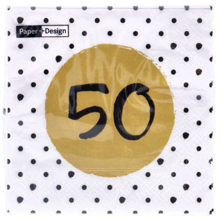 Servetten 50th birthday 33x33 cm
