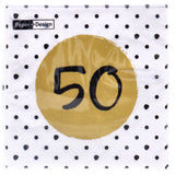 Servetten 50th birthday 33x33 cm