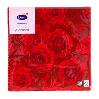 Duni servetten rich roses 33x33 cm