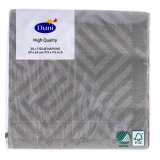 Duni servetten mosaic granite grey 24x24 cm