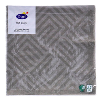 Duni servetten mosaic granite grey 33x33 cm