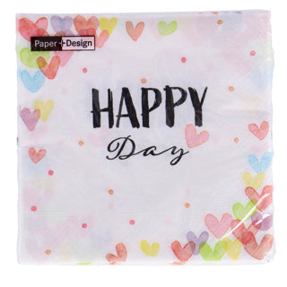 Duni servetten hearts happy 33x33 cm