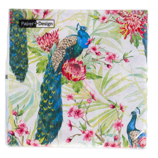 Duni servetten tropic peacock 33x33 cm