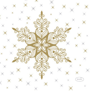 Duni servetten sneeuwsterren wit 24 x 24 cm