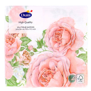 Duni servetten rose glory 24x24 cm