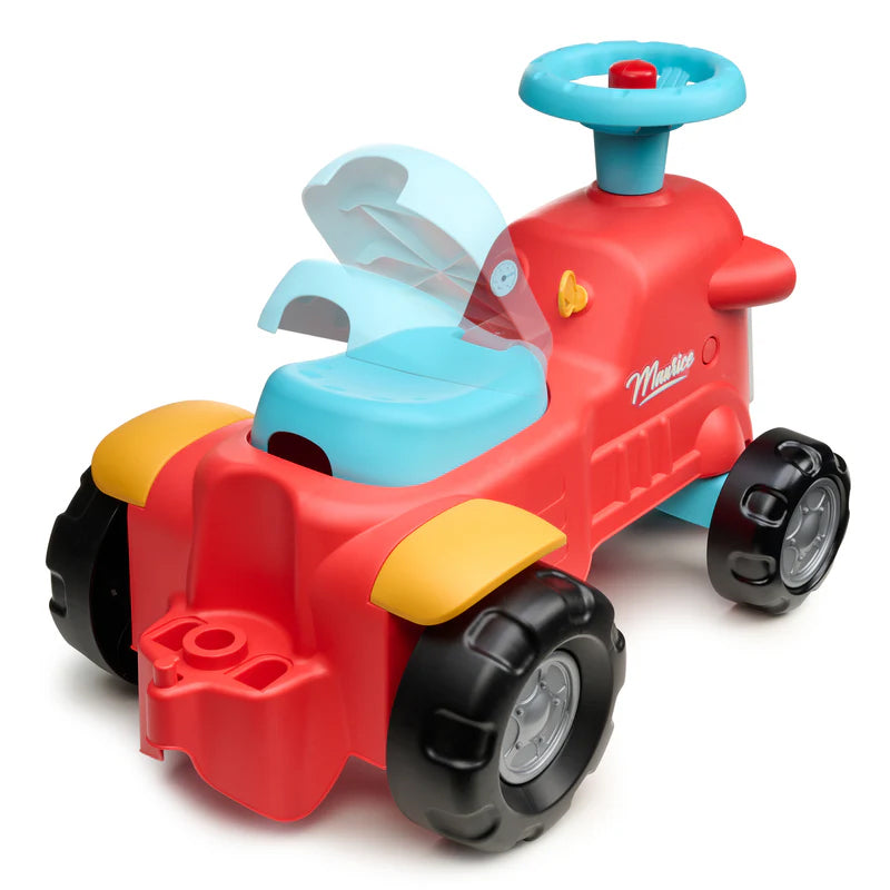 Falk looptractor maurice met trailer rood