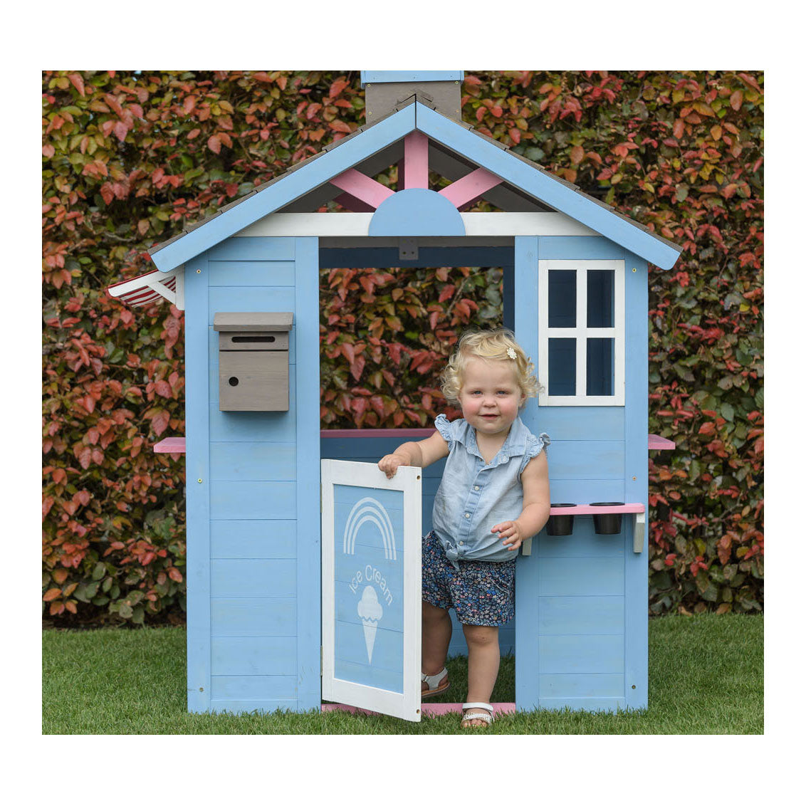 Swingking houten speelhuisje icecream