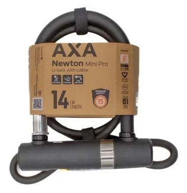 Axa beugelslot newton mini pro + cable 100 10 - zwart